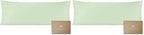 Bioweaves 100% Organic Cotton Body Pillow Cover for Body Pillowcases 300 Thread Count Soft Sateen Weave GOTS Certified with Zipped Closure - 21" x 54", Pastel Green (Pack of 2) by BIOWEAVES