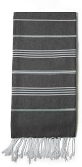 Turkish Beach Towel 100% Organic Cotton Extra Large Oversized (39 x 71 Inches) Quick Dry Sand Free Light Weight Prewashed for Bath Beach Gym Yoga Travel Towel Blanket (Charcoal) - Image 2