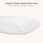Bioweaves 100% Organic Cotton Body Pillow Pillowcase with Zipper 300 Thread Count Soft Sateen Weave GOTS Certified - 21x54 Inches, White, Set of 2 - Image 3