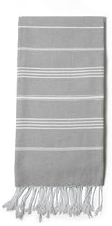 Turkish Beach Towel 100% Organic Cotton Extra Large Oversized (39 x 71 Inches) Quick Dry Sand Free Light Weight Prewashed for Bath Beach Gym Yoga Travel Towel Blanket (Cloud Grey) - Image 2