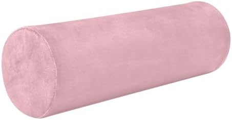 Yuiboo Bed Bolster Pillow Pink Neck Roll Pillows for Bed 5.5" x 17" Under Knee Round Pillow Cylinder Pillow Decorative Lumbar Support Pillow for Couch by Yuiboo
