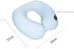QUQUQ Travel Neck Pillow for Sleeping Portable Inflatable U-Shaped Travel Pillow for Neck Support While Traveling Comfortable(Blue,1pcs) - Image 2