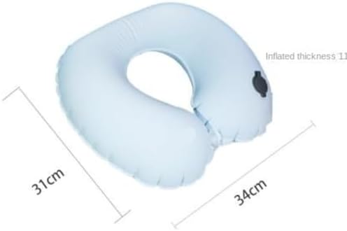 QUQUQ Travel Neck Pillow for Sleeping Portable Inflatable U-Shaped Travel Pillow for Neck Support While Traveling Comfortable(Blue,1pcs) - Image 2