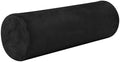Gredecor Velvet Bolster Pillow Black Round Cylinder Neck Roll Pillow for Sleeping with Zipper Cervical Neck Roll Pillow Case for Cylindrical Pillow Decorative by Gredecor