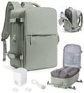 Vacuum Seal Travel Backpack with Air Pump Compression Waterproof Vacpack Carry On Backpack for Travel Daypack Women Men with Vacuum System Airlines Approved Vacpack Laptop Space Saver Bags GrassGreen by WONHOX