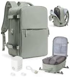 Vacuum Seal Travel Backpack with Air Pump Compression Waterproof Vacpack Carry On Backpack for Travel Daypack Women Men with Vacuum System Airlines Approved Vacpack Laptop Space Saver Bags GrassGreen by WONHOX