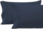 Pizuna 100% Cotton King Size Pillowcases 400 Thread Count Dark Blue by Pizuna
