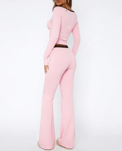REVETRO Lounge Sets for Women Two Piece Long Sleeve Sexy Pajama Sets - Image 4