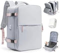 Vacuum Seal Travel Backpack with Air Pump Compression Waterproof Vacpack Carry On Backpack for Travel Daypack Women Men with Vacuum System Airlines Approved Vacpack Laptop Space Saver Bags Grey by WONHOX