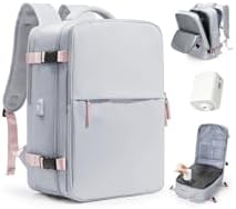 Vacuum Seal Travel Backpack with Air Pump Compression Waterproof Vacpack Carry On Backpack for Travel Daypack Women Men with Vacuum System Airlines Approved Vacpack Laptop Space Saver Bags Grey by WONHOX