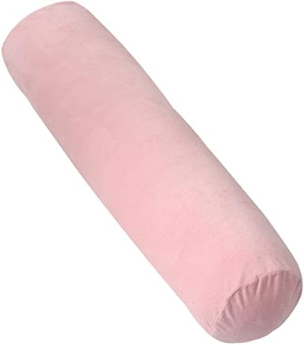 1 MIDDLE ONE Body Pillow for Adults, Bolster Pillow with Removable Velour Cover, Long Round Roll Cylinder Pillow for Bed, 47" x 7.87", Pink by 1MIDDLEONE
