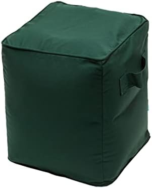 QILLOWAY Inflatable Outdoor Ottoman for Patio, Water Resistant Pouf Cube 16", Inflatable Foot Rest, Outdoor Footstool for Poolside, Garden,Camping, Mallard,Forest Green - Image 3