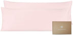Bioweaves 100% Organic Cotton Body Pillow Cover for Body Pillowcases 300 Thread Count Soft Sateen Weave GOTS Certified with Zipped Closure - 21" x 54", Blush Pink, Pack of 2 by BIOWEAVES