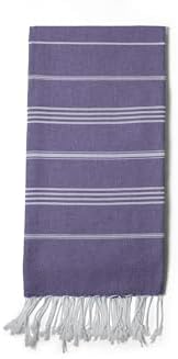 Turkish Beach Towel 100% Organic Cotton Extra Large Oversized (39 x 71 Inches) Quick Dry Sand Free Light Weight Prewashed for Bath Beach Gym Yoga Travel Towel Blanket (Purple) - Image 2