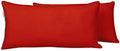 Indoor/Outdoor Polyester Fabric Lumbar Pillow Cover, All-Weather Waterproof Rectangular Cushion Case for Patio Furniture, 16 x 24 Set of 2 -Red by Vargottam