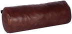 Neck Roll Pillow Cushion Cover, 16x5 Inch Full Moon Round Bolster Pillow Case, Cylinder Soft Lambskin Leather Pillowcase for Head, Spine & Neck Support During Sleep - Tan Pack of 2 - Image 2
