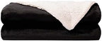 NANPIPER Fleece Blanket Sherpa Throw,Soft Fuzzy Twin Blankets for Couch,Black 60"x80" by NANPIPER