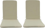 High Back Outdoor Chair Cushions 2 pcs, Water Proof Chaise Lounge Chair Cushions, Chairs Pads Stain Resistant for Camping Beach Picnic Travel Patio(C-Beige,18 x42 x 1.18in) by Unknown