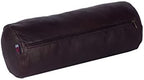 Neck Roll Pillow Cushion Cover, 24x6 Inch Full Moon Round Bolster Pillow Case, Cylinder Soft Lambskin Leather Pillowcase for Head, Spine & Neck Support During Sleep - Dark Brown Pack of 1 - Image 2