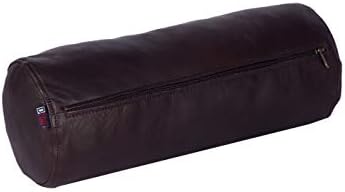 Neck Roll Pillow Cushion Cover, 24x6 Inch Full Moon Round Bolster Pillow Case, Cylinder Soft Lambskin Leather Pillowcase for Head, Spine & Neck Support During Sleep - Dark Brown Pack of 1 - Image 2