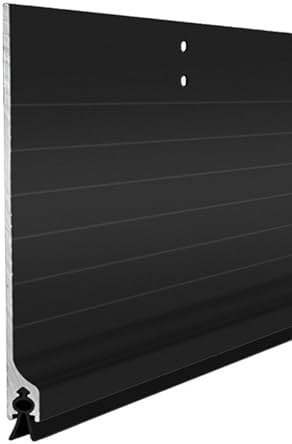 Door Metal Draft Stopper 5x32 inches Aluminum Mouse Blocker Black by GALOFAY