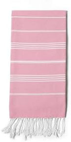 Turkish Beach Towel 100% Organic Cotton Extra Large Oversized (39 x 71 Inches) Quick Dry Sand Free Light Weight Prewashed for Bath Beach Gym Yoga Travel Towel Blanket (Pink Lemonade) - Image 2