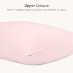 Bioweaves 100% Organic Cotton Body Pillow Cover for Body Pillowcases 300 Thread Count Soft Sateen Weave GOTS Certified with Zipped Closure - 21" x 54", Blush Pink, Pack of 2 - Image 4