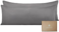 Bioweaves 100% Organic Cotton Body Pillow Cover for Body Pillowcases 300 Thread Count Soft Sateen Weave GOTS Certified with Zipped Closure - 21" x 54", Stone, Pack of 2 by BIOWEAVES