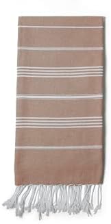 Turkish Beach Towel 100% Organic Cotton Extra Large Oversized (39 x 71 Inches) Quick Dry Sand Free Light Weight Prewashed for Bath Beach Gym Yoga Travel Towel Blanket (Camel) - Image 2