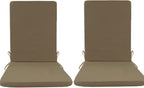 High Back Outdoor Chair Cushions 2 pcs, Water Proof Chaise Lounge Chair Cushions, Chairs Pads Stain Resistant for Camping Beach Picnic Travel Patio(B-Khaki,45 x107 x 5cm) by Unknown