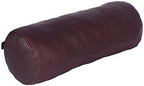 Neck Roll Pillow Cushion Cover, 14x7 Inch Full Moon Round Bolster Pillow Case, Cylinder Soft Lambskin Leather Pillowcase for Head, Spine & Neck Support During Sleep - Dark Maroon Pack of 2 - Image 2
