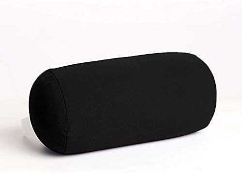 Bookishbunny 2pcs Micro Bead Microbead Roll Pillow Cushion for Bed Back Neck Head Body Support, 13" x 7", Various Designs (Black+BlueDot) - Image 2