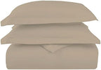 Pizuna 100% Cotton Queen Duvet Cover Set 600 Thread Count, Simply Taupe by Pizuna
