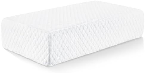 Cube Memory Foam Pillow for Side Sleepers (24"x12"x6" Extra Thick Pillow), Cervical Pillow for Neck and Shoulder Pain Relief, Neck Pillow, Bed Pillow with Washable Pillowcase, White by TOPPURE