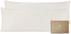 Bioweaves 100% Organic Cotton Body Pillow Cover for Body Pillowcases 300 Thread Count Soft Sateen Weave GOTS Certified with Zipped Closure - 21" x 54", Cream, Pack of 2 by BIOWEAVES