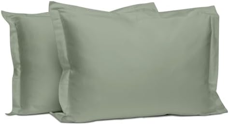 Pizuna 100% Cotton Queen Pillow Shams 400 Thread Count Sea Foam by Pizuna