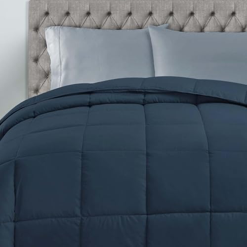 SUPERIOR All Season Reversible Down Alternative Comforter, King, Blue - Image 5