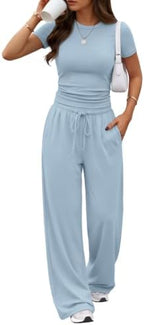 Trendy Queen Women's 2 Piece Matching Summer Lounge Set with Pockets by TrendyQueen