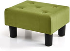 BRIAN & DANY Small Foot Stool, Velvet Foot Stools with Legs, Stable Small Footstool for Living Room, Olive Green by BRIANDANY