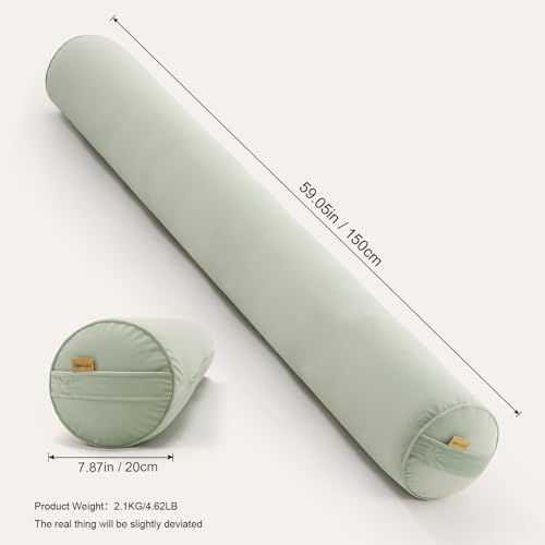 Body Pillow for Adults,Long Round Pillow,Big Cylindrical Pillow,Large Full Bolster Pillows for Side Sleepers (Celadon Green, 59"*7.87") - Image 2
