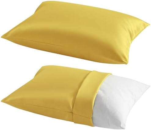 NTBAY Toddler Pillows with Pillowcases Set, 4 Piece 13 x 18, Yellow by NTBAY