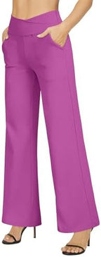 G4Free EverGoing Wide Leg Yoga Pants for Women Crossover Waist with Pockets - Image 2