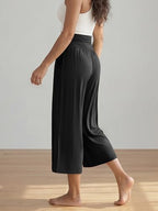 ODODOS Women's Wide Leg Palazzo Lounge Cropped Pants with Pockets Light Weight Comfy Pajama Capri Pants-20/22"/ 24" Inseam - Image 2
