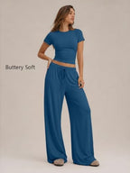 Trendy Queen Women's 2 Piece Matching Summer Lounge Set with Pockets - Image 2