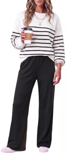 Two Piece Lounge Sets for Women Wide Leg Pant Matching Sets with Pockets by Yousify