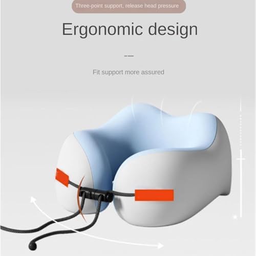 QUQUQ Travel Neck Pillow for Sleeping U-Shaped Neck Pillow Three-Point Support, Portable Travel Nap Comfortable(Grey) - Image 4