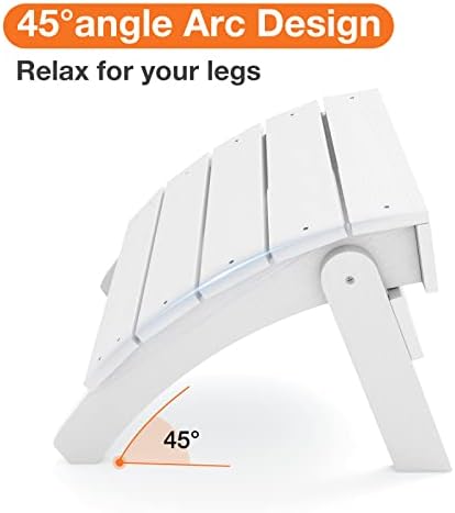 YEFU Folding Adirondack Ottoman Outdoor, White - Image 6