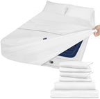 Moonsea Deep Pocket King Sheet Set - 6 Piece Bed Sheets King Size - White by Moonsea