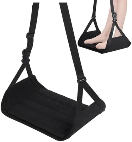 Foot Hammock for Plane Travel 2pcs Lightweight Plane Footrest Hammock - Support Plate, Portable Long Travel(Black) by Unknown