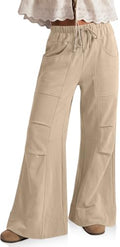 TARSE Womens Wide Leg Lounge Pant Baggy Flare Elastic Waist Sweatpants by TARSE